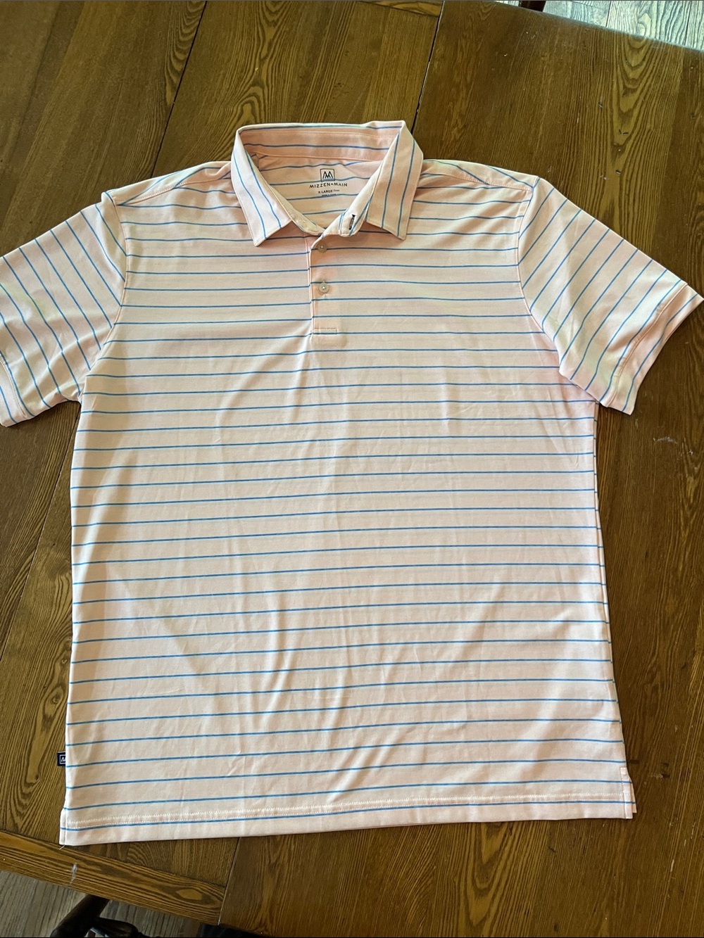 Mizzen+Main light Salmon with light blue stripes  XL Trim